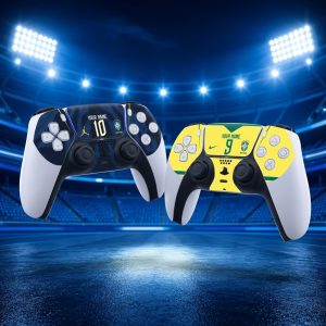 Home: Personalised Brazil World Cup 2026 home PS5 DualSense controller skin with custom name and number