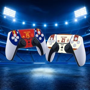 Personalised Spain World Cup 2026 PS5 DualSense controller skin with custom name and number