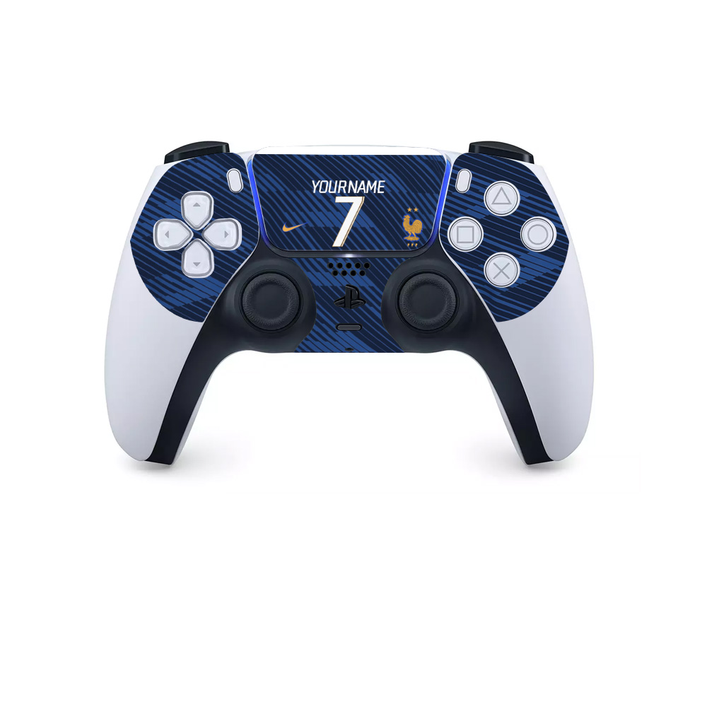 francel-home Personalised France World Cup 2026 PS5 DualSense controller skin with custom name and number