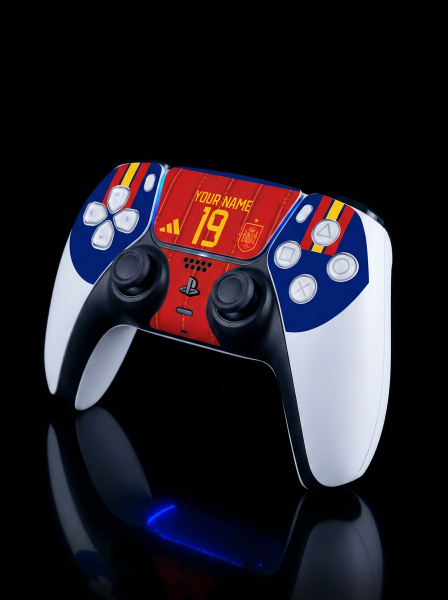 spain-home-hero Personalised Spain World Cup 2026 PS5 DualSense controller skin with custom name and number